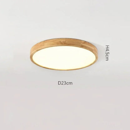 Houten LED Plafondlamp in Scandinavische Stijl Ø23 cm of Ø30 cm